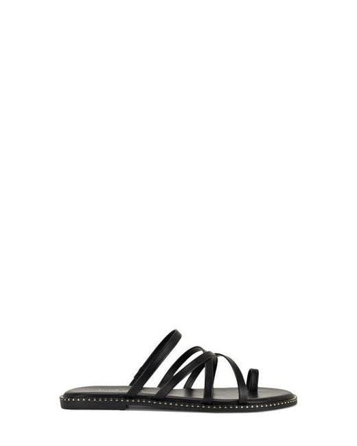 Nine West Black Digen Toe Loop Sandal