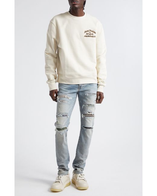 Amiri Natural Motors Embroidered Cotton French Terry Sweatshirt for men