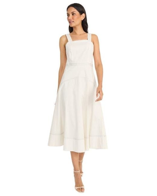 Maggy London White Sleeveless Midi Sundress