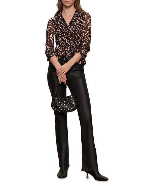 Sanctuary Black Mesh Button-Down Shirt