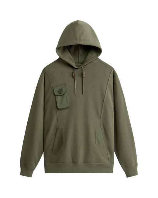 Alpha Industries Mixed Media Hoodie in Green for Men | Lyst