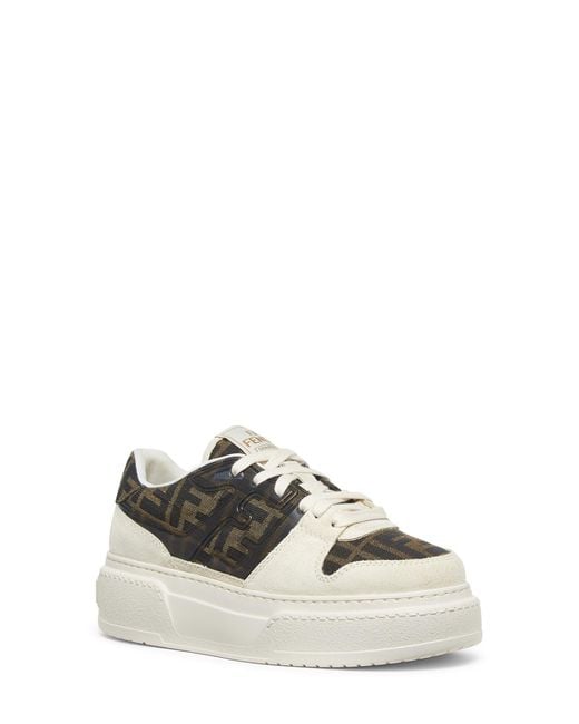 Fendi Gray Match Platform Sneaker