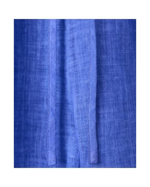 Mango Blue Ramie Drawstring Pants