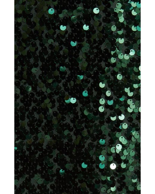 Wayf Green The Carrie Long Sleeve Sequin Cocktail Dress