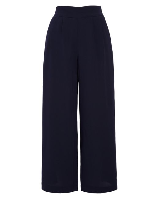1.STATE Blue Wide Leg Crepe Trousers
