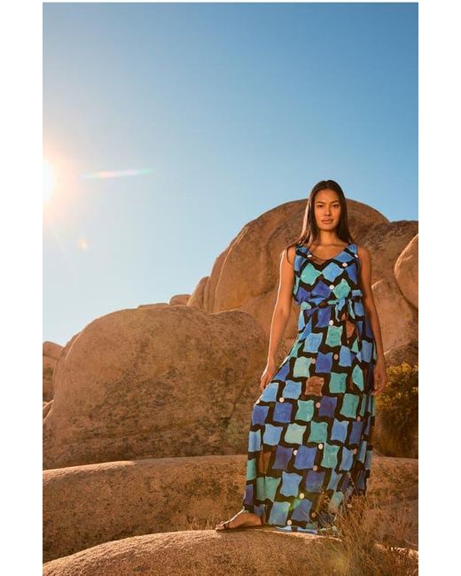 NIC+ZOE Blue Bianca Sea Glass Sleeveless Maxi Dress