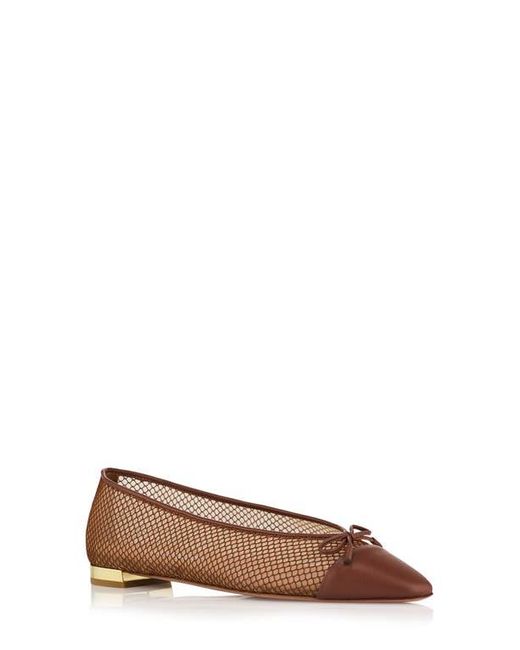 Aquazzura Brown Gioia Cap Toe Ballet Flat