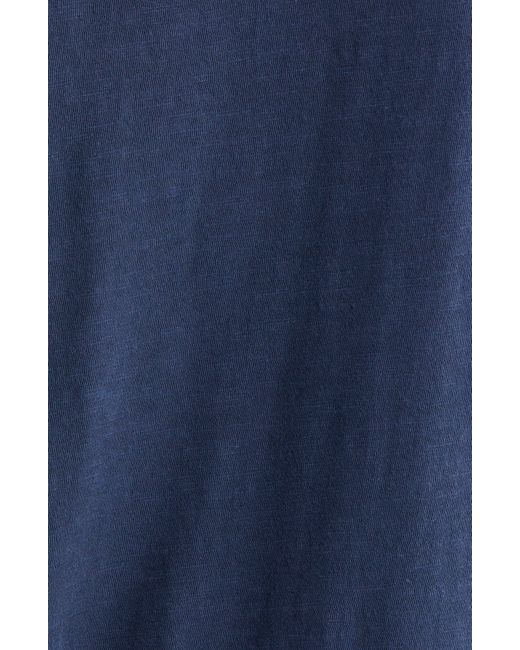 Zella Blue Relaxed Long Sleeve Slub Jersey T-shirt