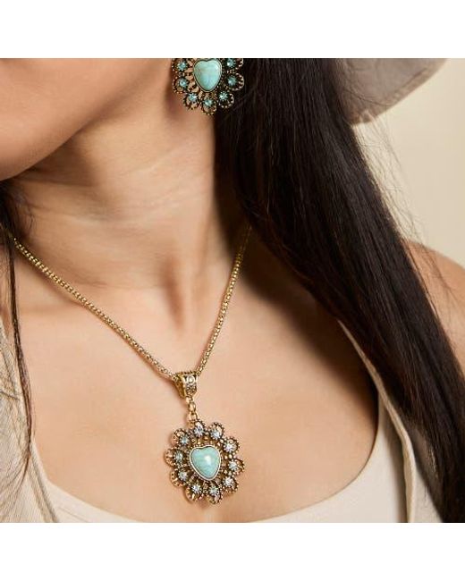 Jessica Simpson Metallic Stone Ornate Necklace