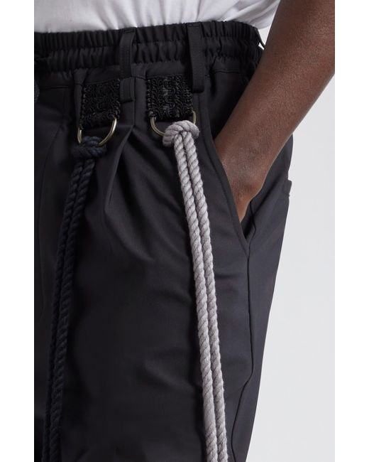 Song For The Mute Black Dangling Rope Drawstring Pants for men