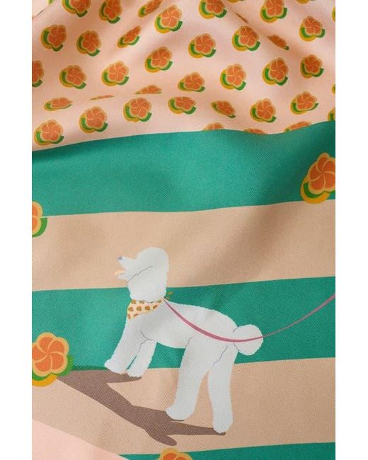 Lost Pattern Yellow Pan Pan Silk Bandana
