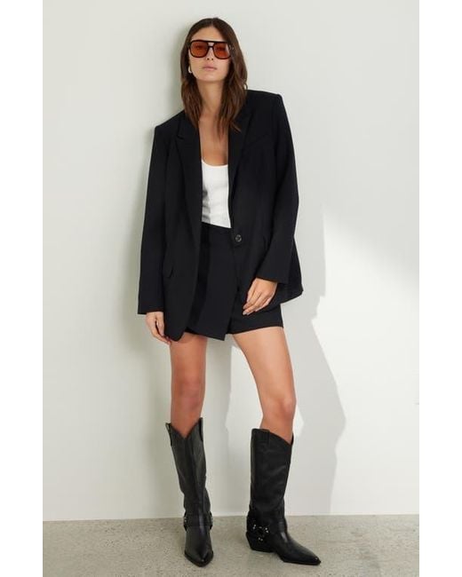 Open Edit Black Icon Twill Relaxed Blazer