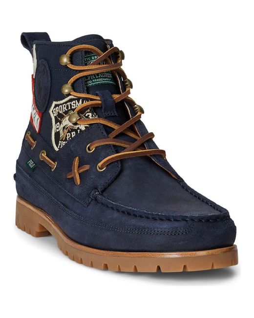 Polo Ralph Lauren Blue Ranger Patch Work Boot for men