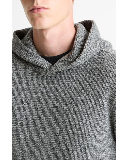 Vince Gray Brushed Waffle Texture Pullover Hoodie for men