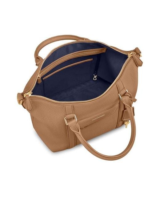 Maison De Sabre Brown Small Leather Weekender Bag