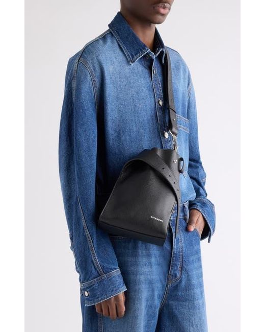 Givenchy Black Small Belted Leather Sling Bag for men