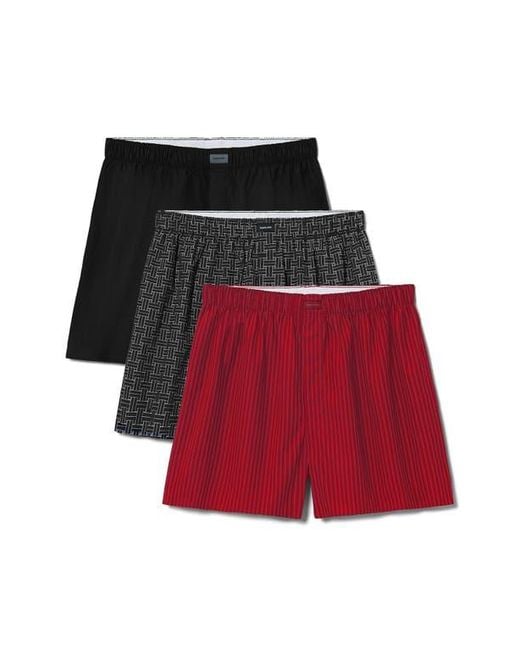 Tommy John Brown Assorted 3-Pack Woven Cotton Boxers for men