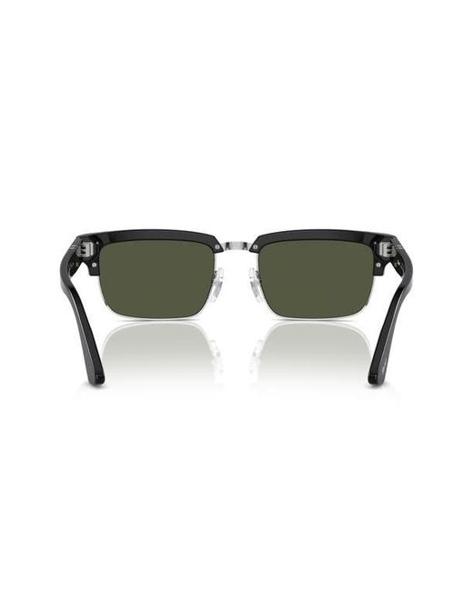 Persol Black Italian Rectangular Acetate Sunglasses for men