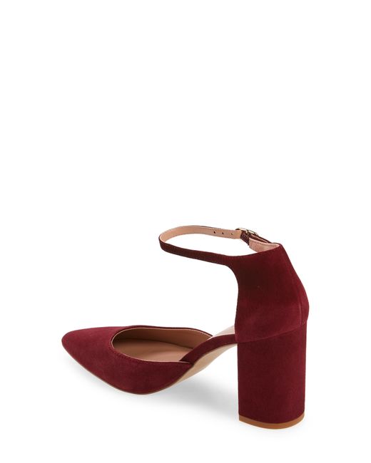 Nordstrom Red Paola Ankle Strap Pointed Toe Pump