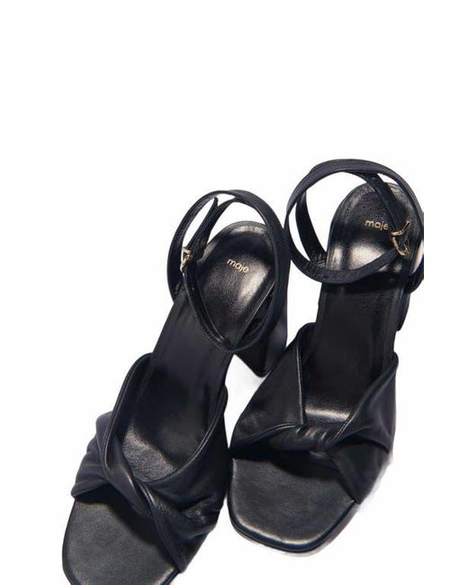 Maje White Plain Leather Sandals With Heels