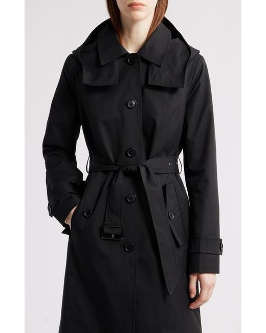 Michael Kors Women's Black Water Resistant Trench Coat With