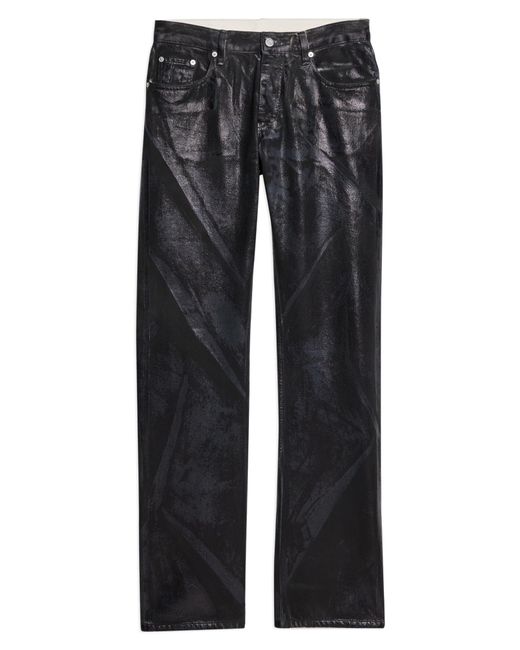 Helmut Lang Black Foiled Print Denim Straight Leg Jeans for men