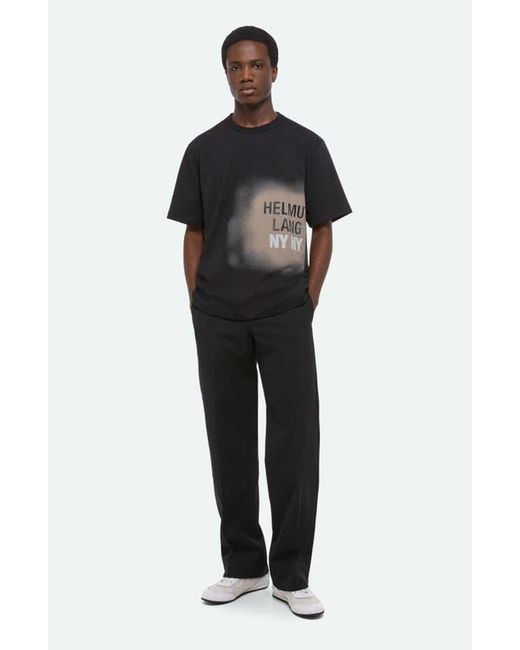 Helmut Lang Black Spray Paint Logo Short Sleeve T-Shirt for men