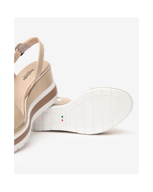 Nero Giardini Metallic Platform Wedge Sandal