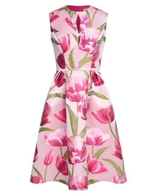 Kay Unger Pink Farryn Fit & Flare Cocktail Dress