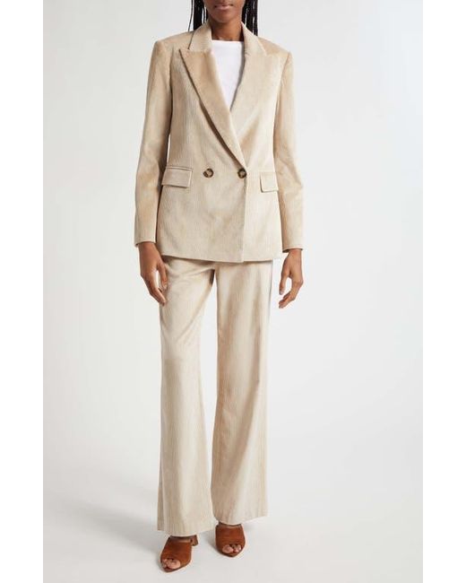 Veronica Beard Natural Sevyn Corduroy Double Breasted Dickey Jacket
