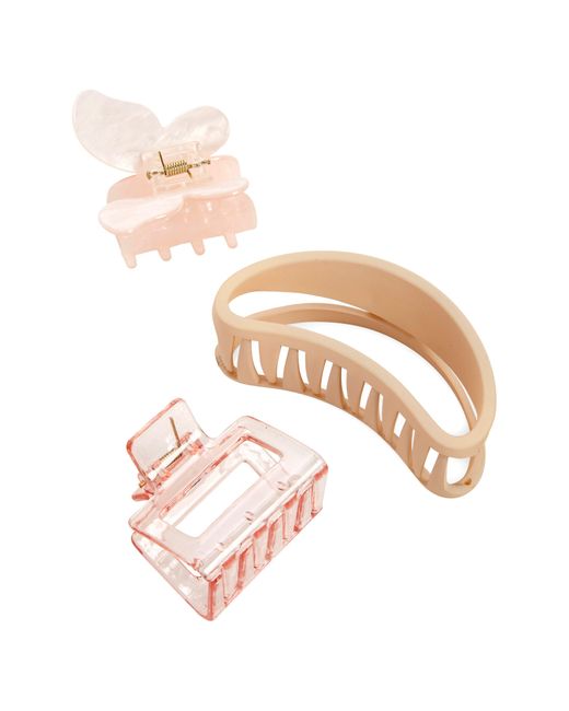 BP. Pink 3-pack Assorted Claw Clips