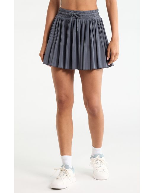 Zella Blue Pleated Drawstring Skirt