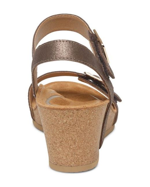 Aetrex Metallic Lexa Wedge Sandal