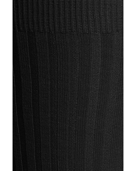 Pantherella Black Cotton Blend Mid Calf Dress Socks for men