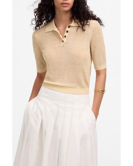 Madewell Natural Short Sleeve Polo Sweater