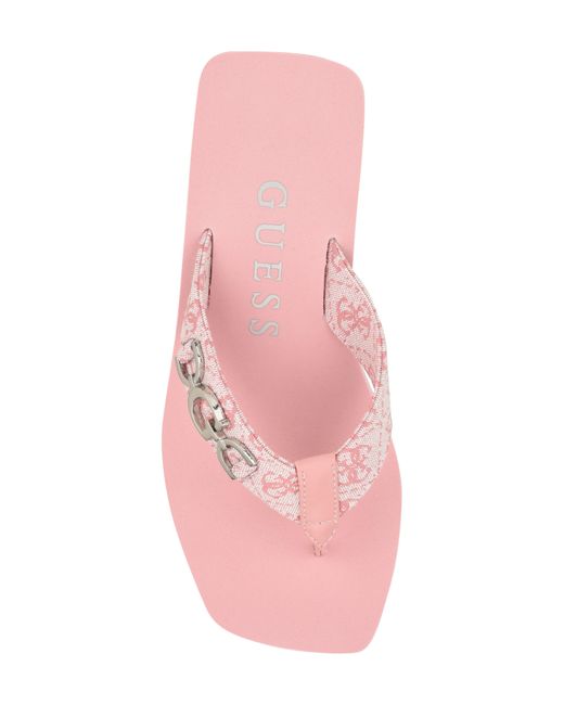 guess siarra wedge flip flop