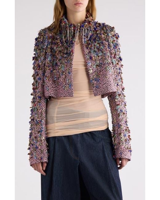 【DRIES VAN NOTEN】Pailette-embellished jacket ジャケット Pink Embellished Jacket by Dries Van Noten on Sale