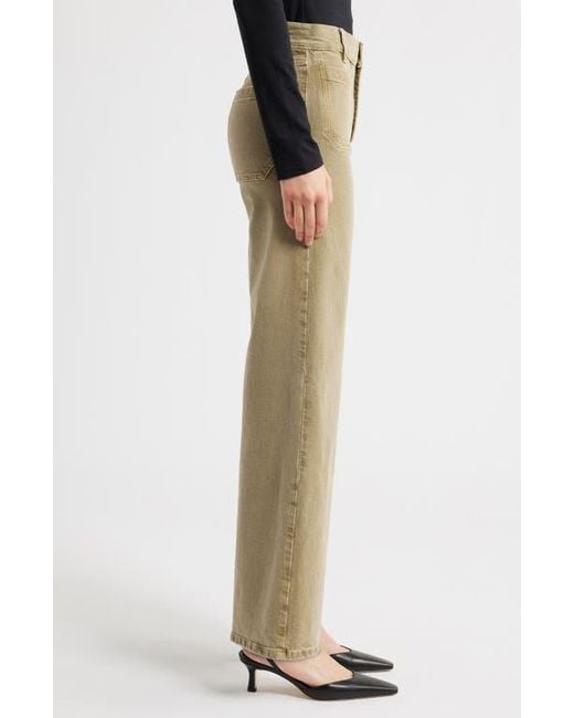 FRAME Natural Le Slim Palazzo Patch Pocket High Waist Wide Leg Jeans