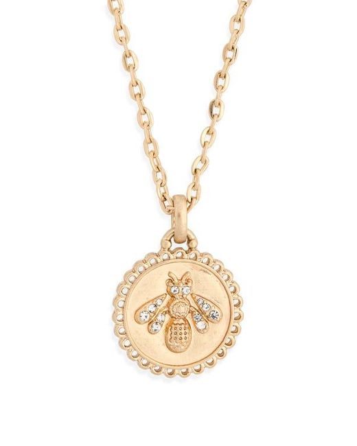 BP. Metallic Bee Medallion Pendant Necklace