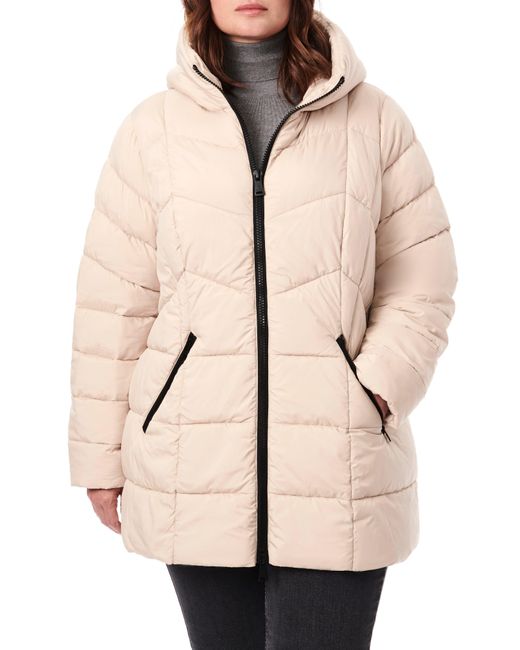 Bernardo Hooded Insulated Puffer Coat in Natural Lyst