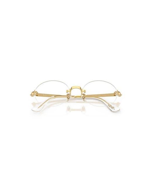 Ray-Ban Metallic 52Mm Oval Optical Glasses