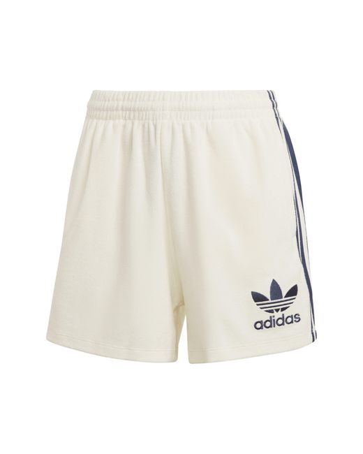 Adidas Originals White Cotton Blend French Terry Shorts
