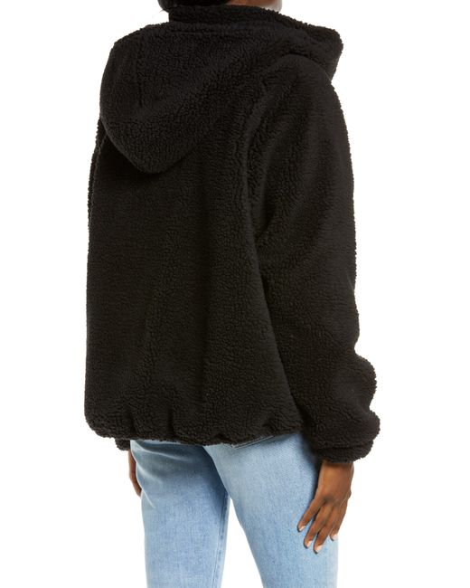 UGG ugg(r) Olympia Faux Shearling Hooded Jacket in Black | Lyst