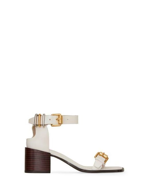 Rebecca Minkoff White Buckle Up Ankle Strap Sandal