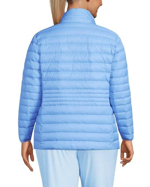 Lands' End Blue Wanderweight Ultralight Packable Down Jacket