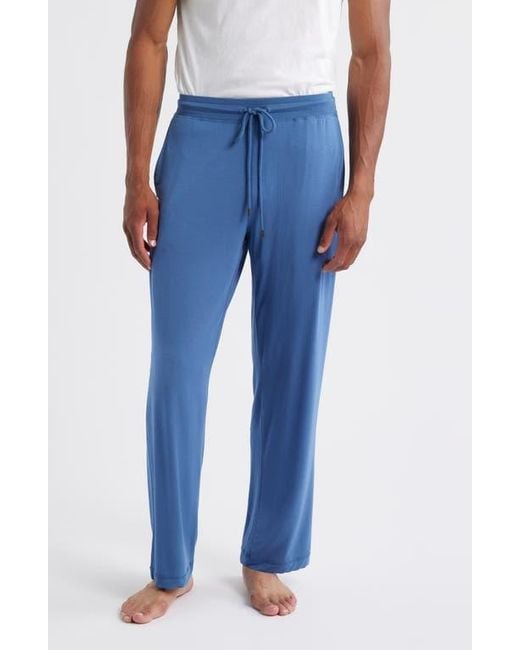 Daniel Buchler Blue Stretch Modal & Silk Blend Pajama Pants for men
