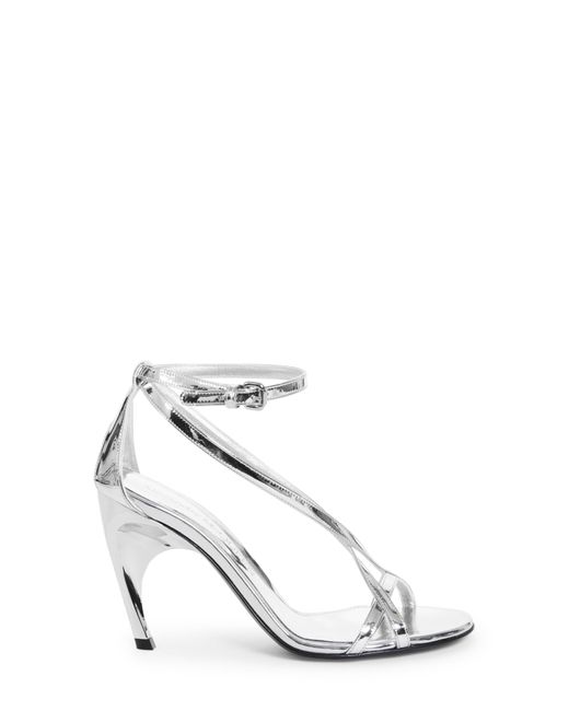 Alexander McQueen White Twisted Ankle Strap Sandal