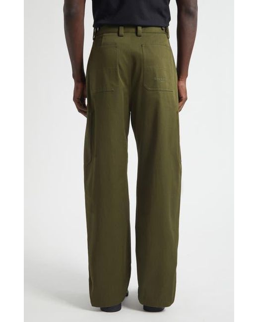 Givenchy Green Cotton Canvas Cargo Trousers for men