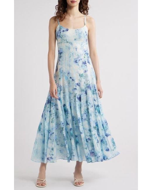 Chelsea28 Seamed Sleeveless Maxi Dress in Blue | Lyst