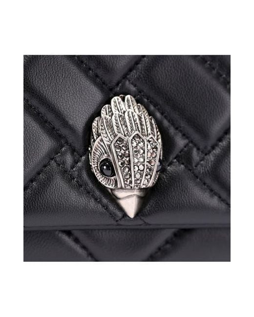 Kurt Geiger Black Small Long Kensington Quilted Leather Shoulder Bag